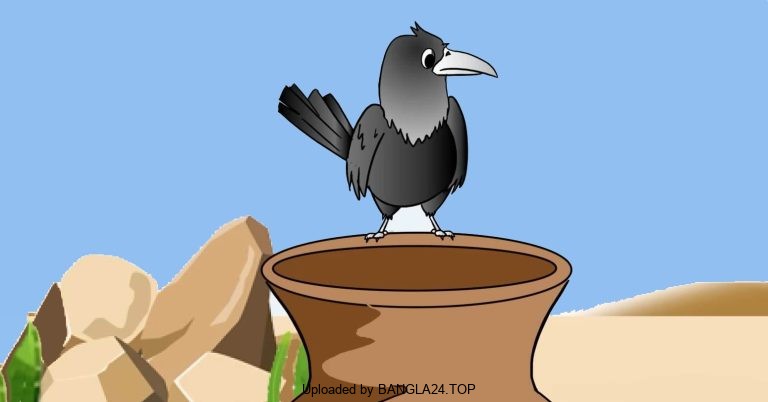 বুদ্ধিমান কাকের শিক্ষামূলক গল্প - Bangla24.Top
